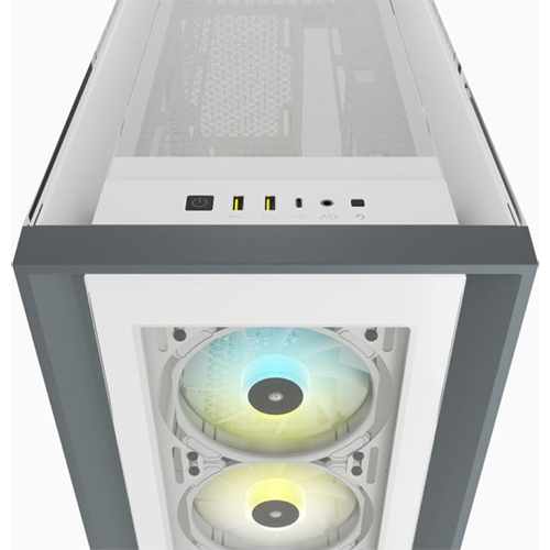 Corsair iCUE 5000X RGB Tempered Glass Mid-Tower ATX PC Smart Case - White (CC-9011213-WW)